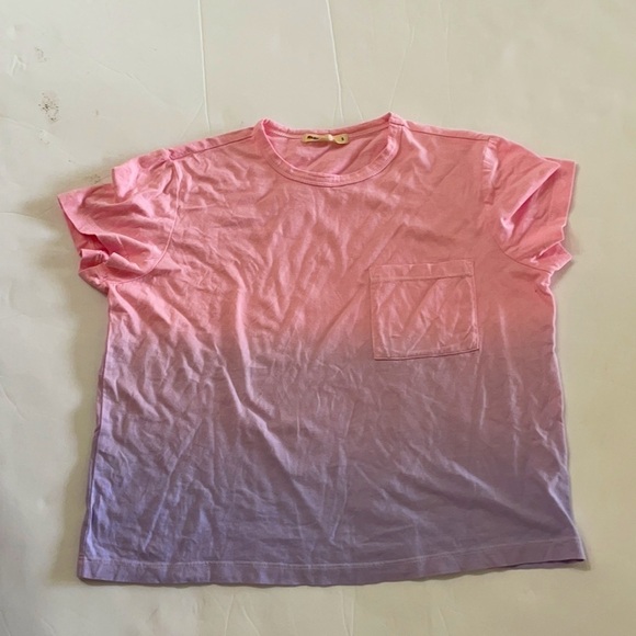 Marine Layer Pink ombre crop pocket tee small - Picture 5 of 7